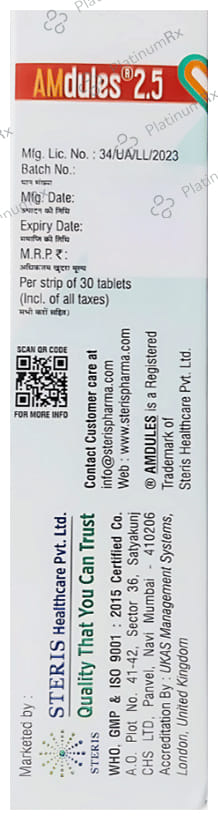 Amdules 2.5mg Tablet 30s