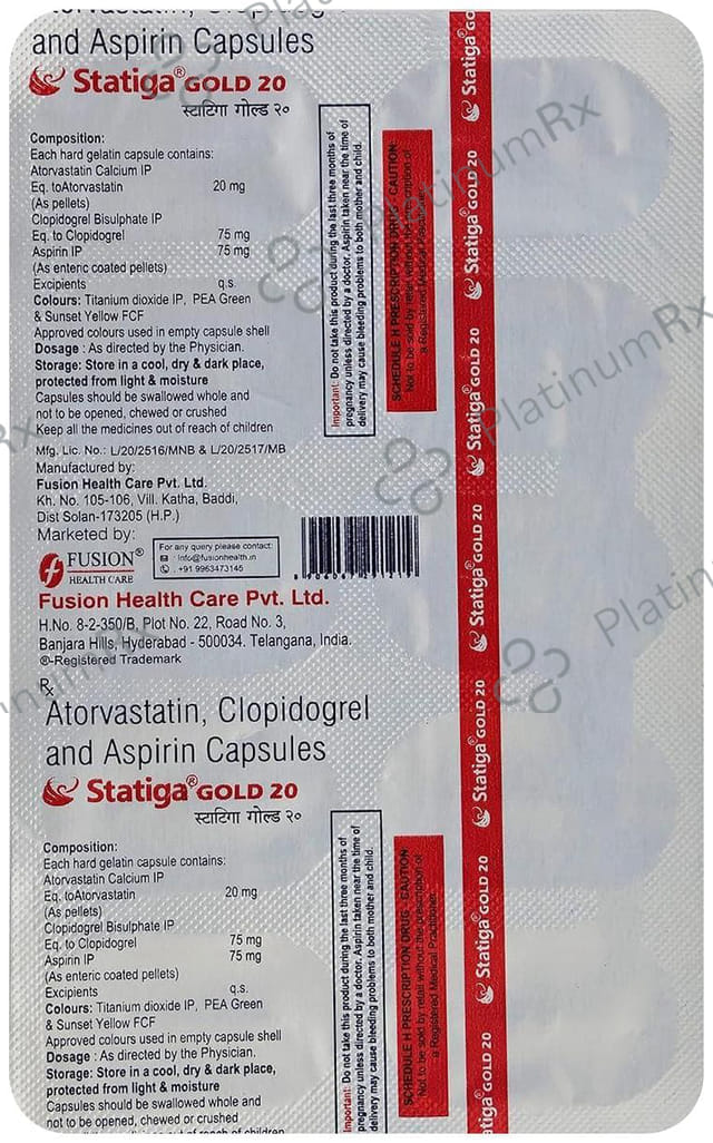 Statiga Gold 20/75mg Capsule 10s