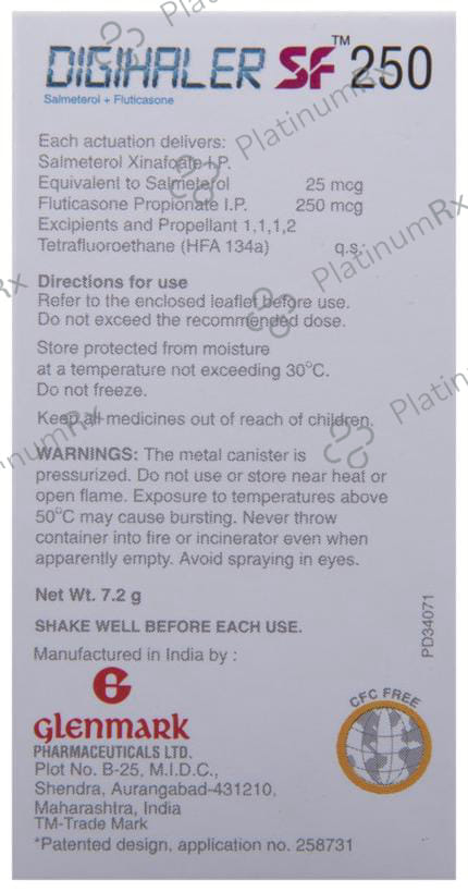 Digihaler SF 250mcg/0.025mg Inhaler 120MDI