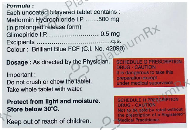 Glyciphage G 0.5/500mg Tablet PR 10s