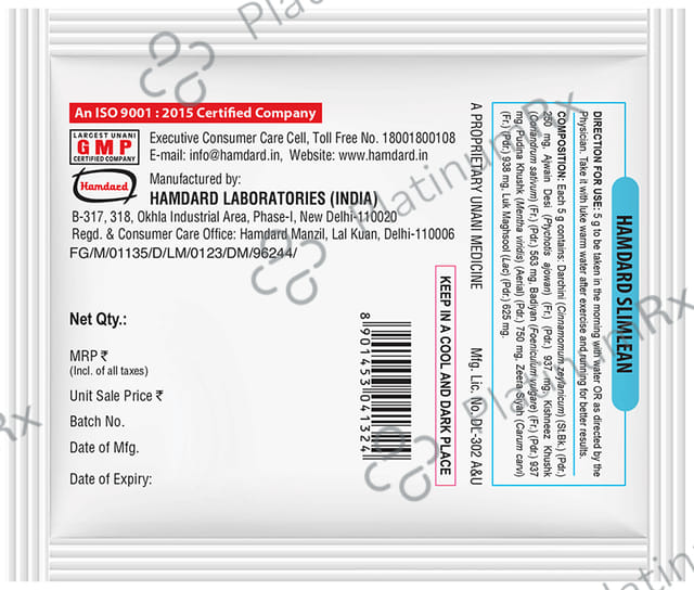 Hamdard Slimlean Sachet (5gm Each) Helps in Weight Management