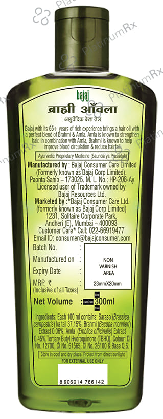 Bajaj Brahmi Amla Ayurvedic Hair Oil 300 ml