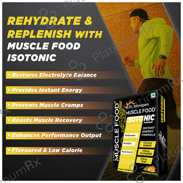 Dr. Morepen Muscle Food Isotonic Powder Mango+Orange