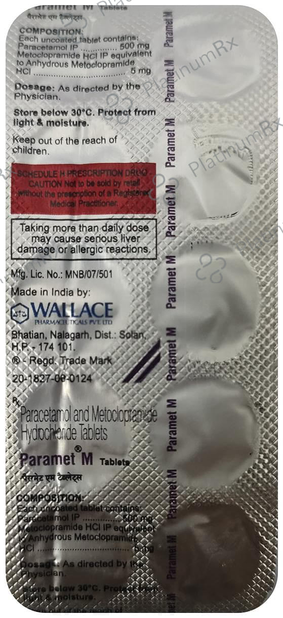 Paramet M 5mg/500mg Tablet 10s
