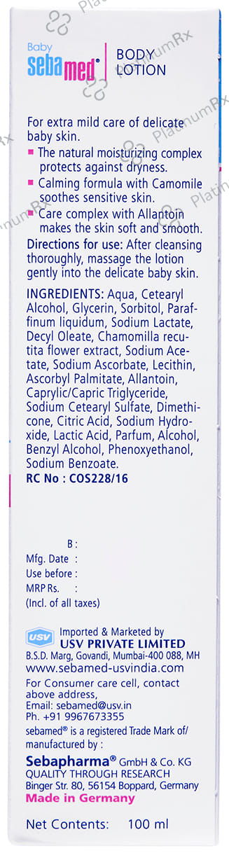 Sebamed Baby Body Milk Lotion 100 ml