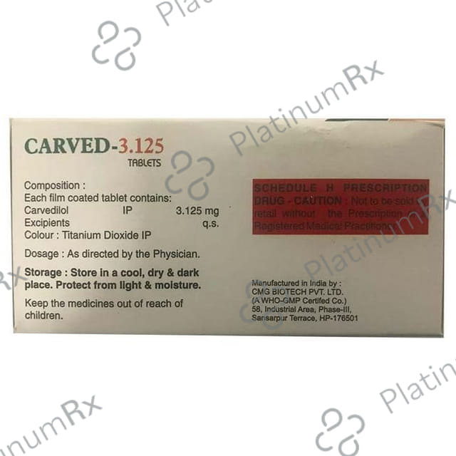 Carved 3.125mg Tablet 10s