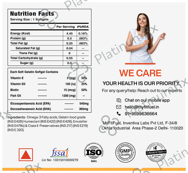 MyFitFuel Triple Strength Omega 3 Fish Oil 1200mg Soft Gelatin Capsule 30 capsules