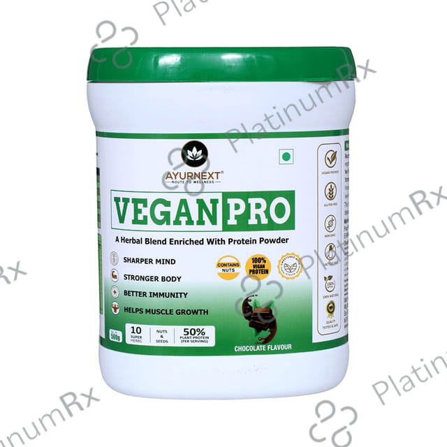 Ayurnext Vegan Pro Protein Powder Chocolate 500 gm