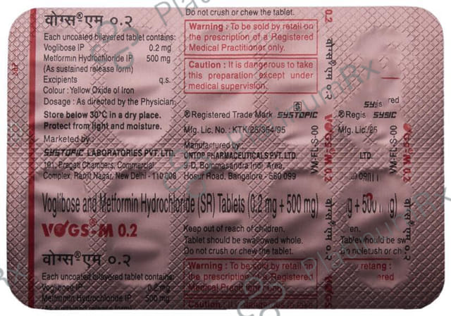 Vogs M 0.2 SR 500/0.2mg Tablet 10s