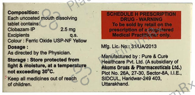 Adclobaz 2.5mg Tablet MD 10s