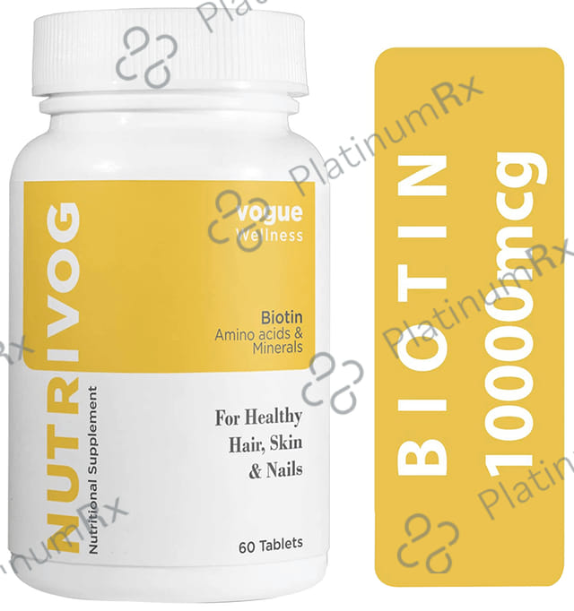 Vogue Wellness Nutrivog Biotin 10000mcg Tablet