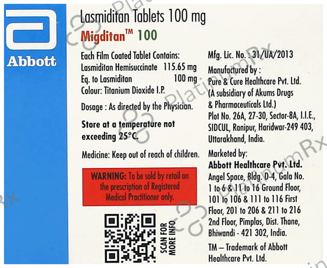 Migditan 100mg Tablet 4s