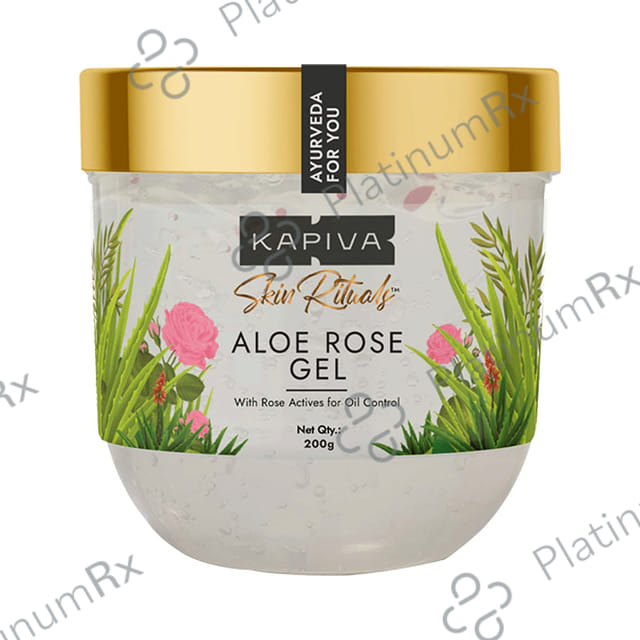 Kapiva Skin Rituals Aloe Rose Gel 200g-For Sunburn Relief & Hydration-Clinically Tested Rose Actives Gel