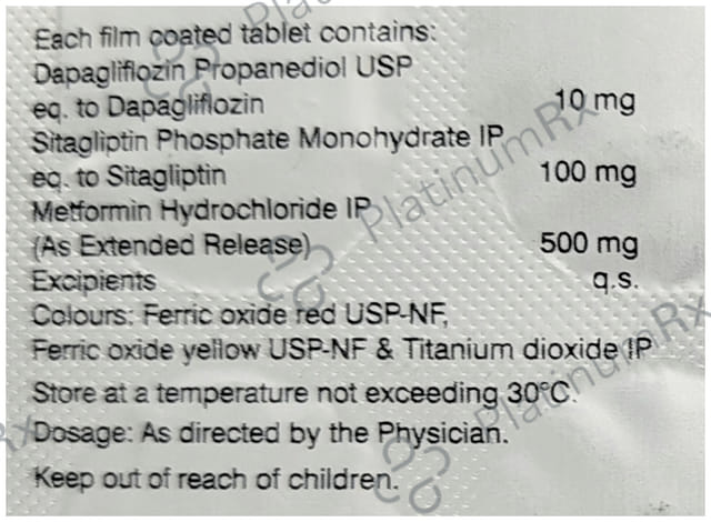 Dapaglyn SM 10/500/100mg Tablet ER 10s