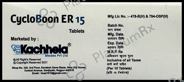 Cycloboon ER 15 Tablet 10s