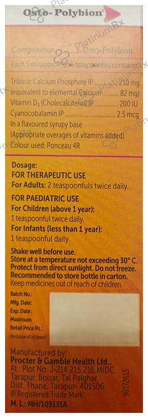 Osto Polybion Strawberry Flavour Oral Suspension 300ml