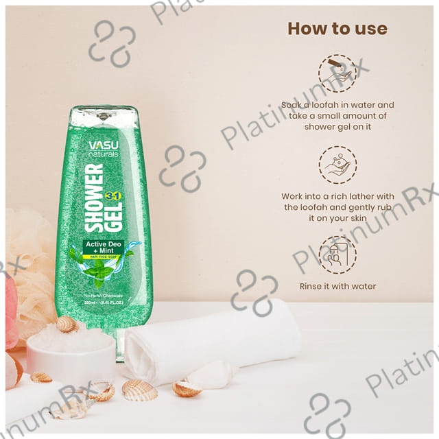 Vasu 3in1 Shower Body Wash Active Deo+Mint