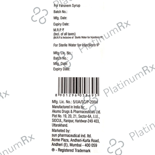Faronem 50mg Syrup 30ml