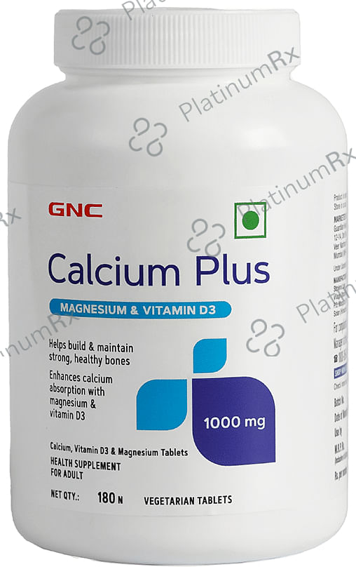 GNC Calcium Plus - With Magnesium & Vitamin D3 for Healthy Bones - Veg Tablet 180 tablets