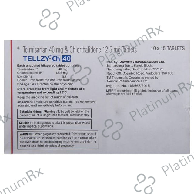 Tellzy CH 40 12.5/40mg Tablet 15s