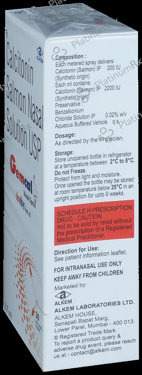 Gemcal 200IU Nasal Spray 3.7ml