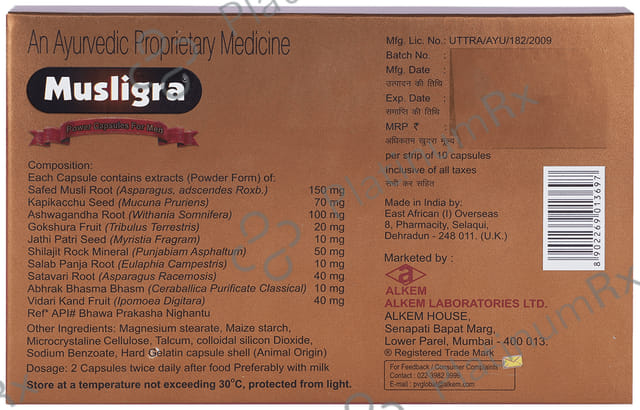 Musligra Capsule for Stamina Booster in Men
