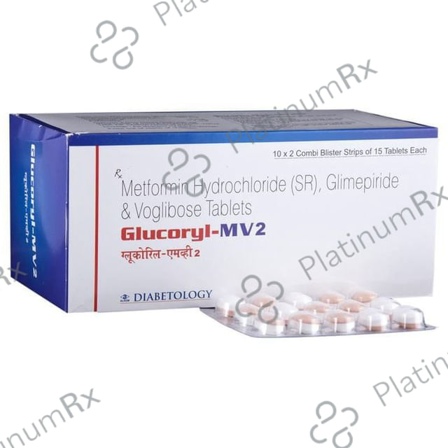 Glucoryl MV 2/500/0.2mg Tablet SR 15s