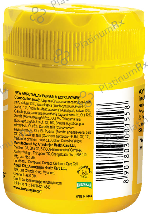 Amrutanjan Extra Power Aromatic Action Pain Balm 27 ml