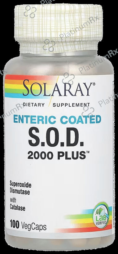 Solaray Enteric Coated S.O.D 2000 Plus Veg Capsule