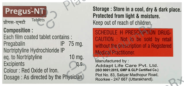 Pregus NT 75mg/10mg Tablet