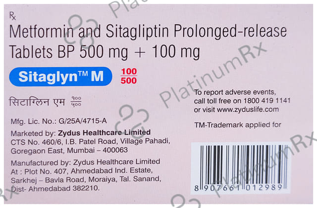 Sitaglyn M 100/500mg Tablet PR 10s