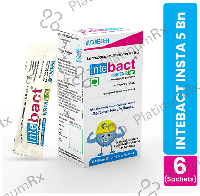 Dr Morepen Intebact Insta 5 Bn Sachet (1.5gm Each) Vanilla
