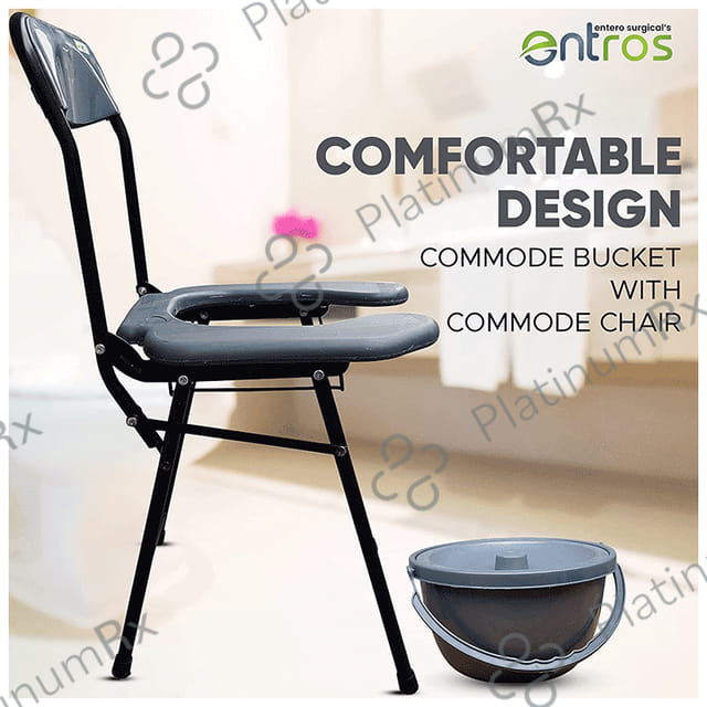 Entros C779A Folding Light Weight Commode Chair Front Cut