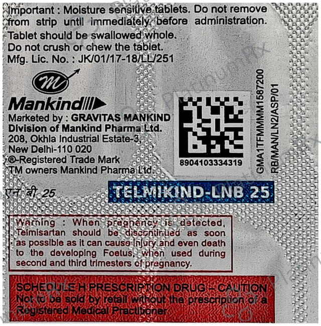 Telmikind LNB 10/25/40mg Tablet ER 10s