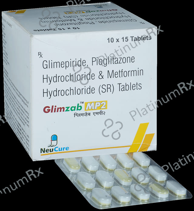 Glimzab MP 2mg/500mg/15mg Tablet