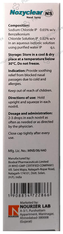 Nozyclear NS Nasal Spray 20ml