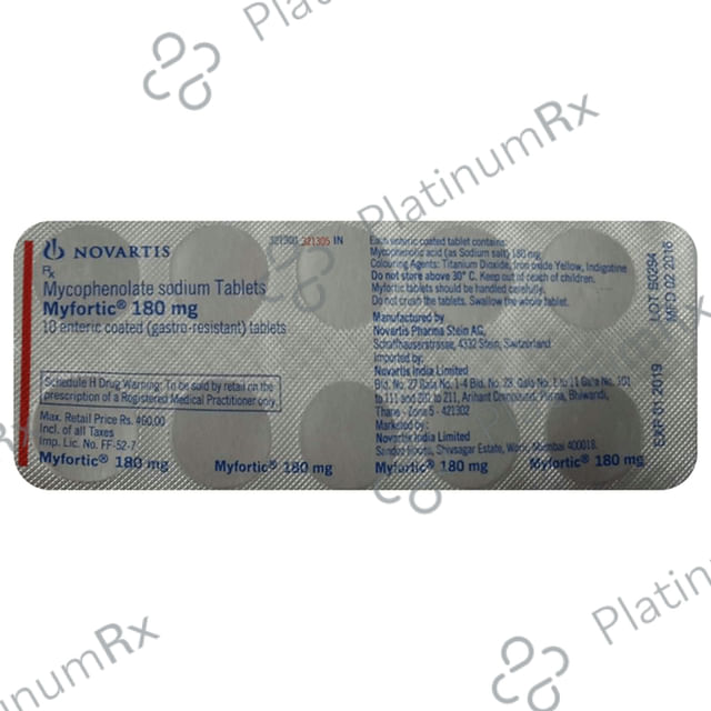 Myfortic 180mg Tablet 10s