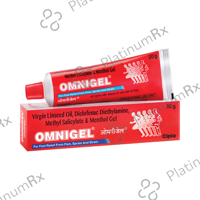 Omnigel for Fast Relief From Pain Sprain and Strain Gel 20gm