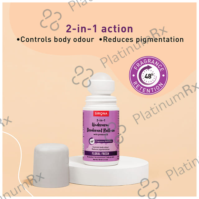 Sirona 2 in 1 Underarm Deodorant Roll-On Floral Fresh
