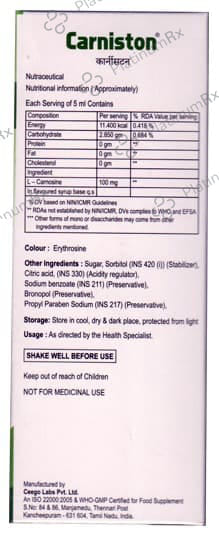 Carniston Bubblegum Flavour Syrup 200ml
