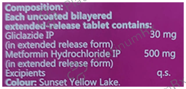 Glizid M XR 30/500mg Tablet 15s