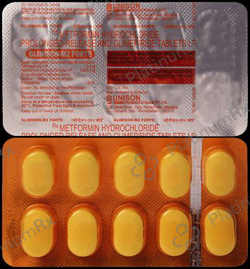 Glimison M 2/1000mg Forte Tablet SR 10s