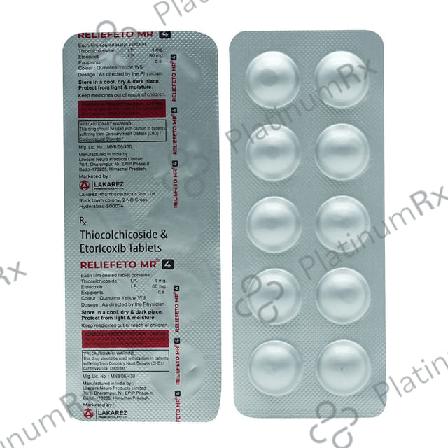 Reliefeto MR 60mg/4mg Tablet 10s