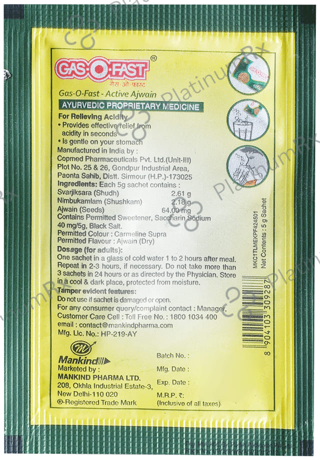 Gas O Fast Ajwain Active Sachet 5gm