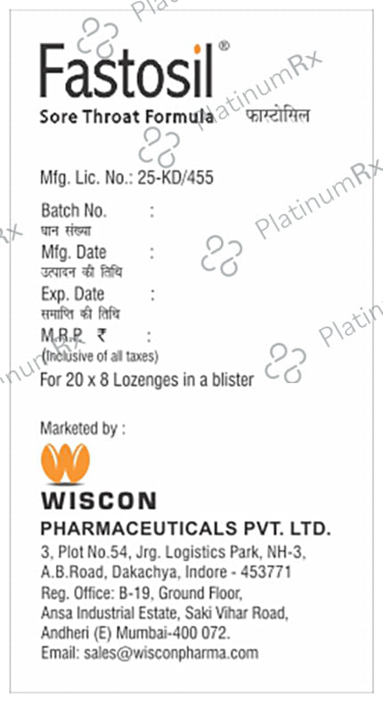Fastosil Lozenges Honey Lemon