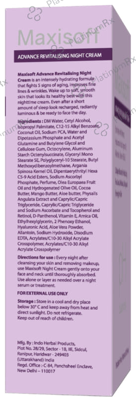 Maxisoft PH Balanced Advance Revitalising Night Cream (50gm Each) 1 Tube