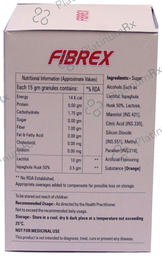Fibrex Husk Powder Orange Sugar Free 270 Granules