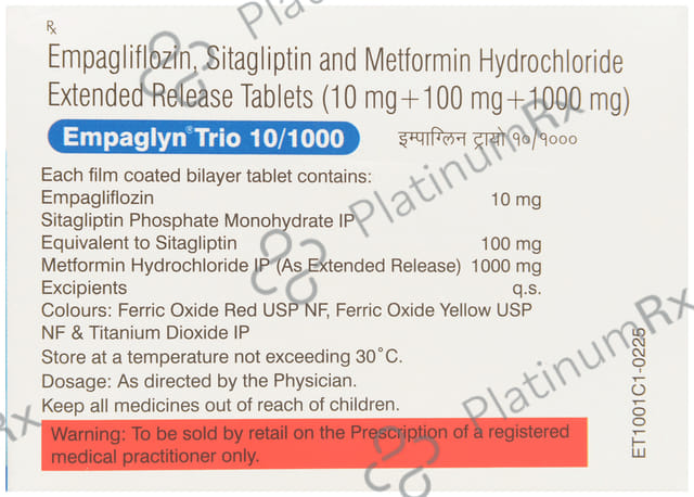 Empaglyn Trio 10/1000mg Tablet ER 10s