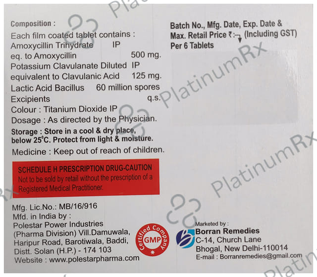 Flymox-CV 625 Tablet