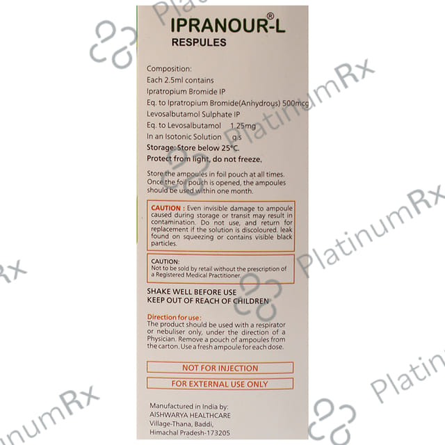 Ipranour L 1.25mg/500mcg Respules 5X2.5ml